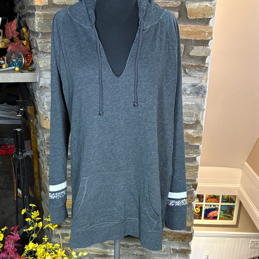 Victoria's Secret Charcoal Gray Hoodie L
